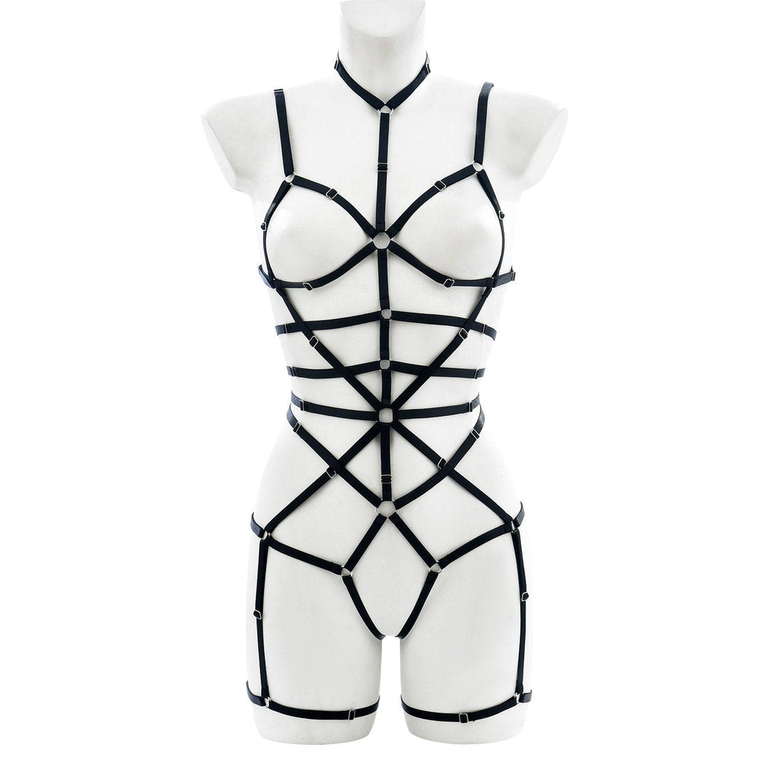 Halter solid o ring hollow out harness  | Festival Outfits Women