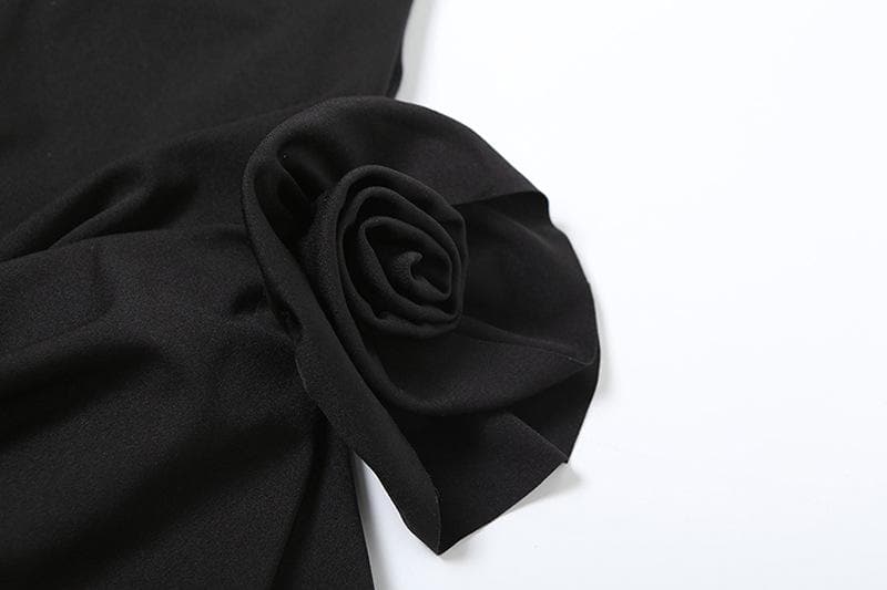 Flower applique ruched tube mini dress  | Festival Outfits Women