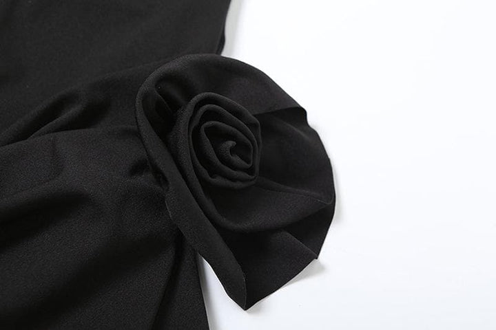 Flower applique ruched tube mini dress  | Festival Outfits Women