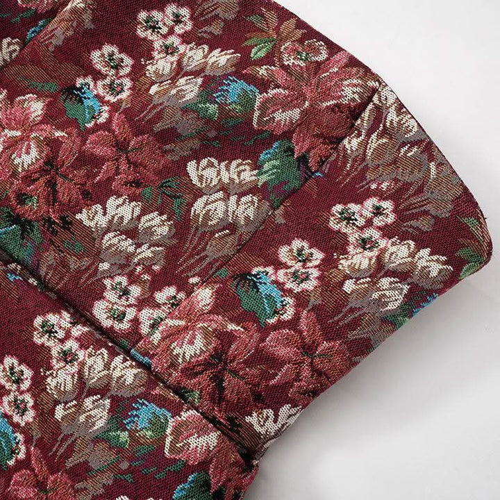 Flower print zip-up button tube mini dress  | Festival Outfits Women