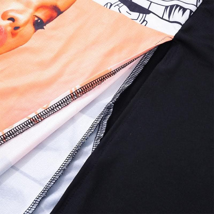 Abstract print contrast patchwork backless slit tube maxi dress-final-sale  | Festival Outfits Women