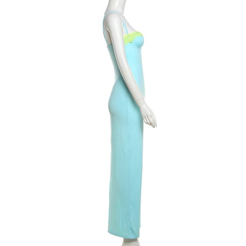 Lace hem backless cami maxi dress  | Festival Outfits Women