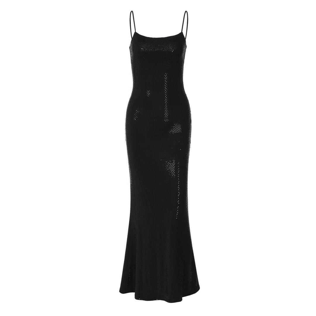 U neck polka dot cami maxi dress  | Festival Outfits Women