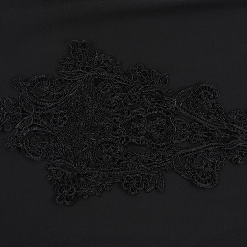 Hoodie long sleeve lace hem embroidery hollow out cut out mini dress  | Festival Outfits Women