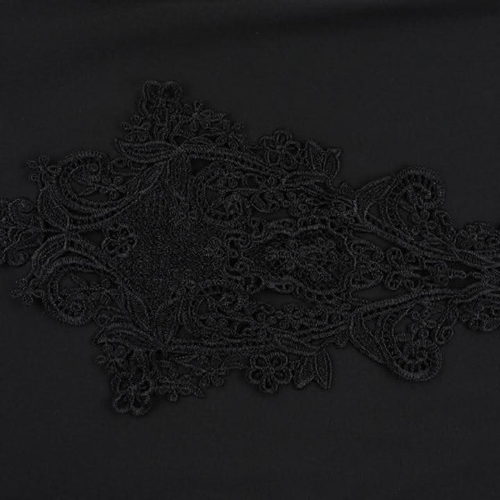 Hoodie long sleeve lace hem embroidery hollow out cut out mini dress  | Festival Outfits Women