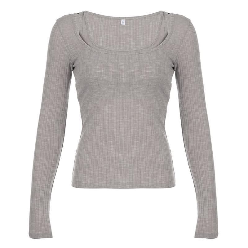 Long sleeve ribbed solid 2 piece top-final-sale  | Festival Outfits Women