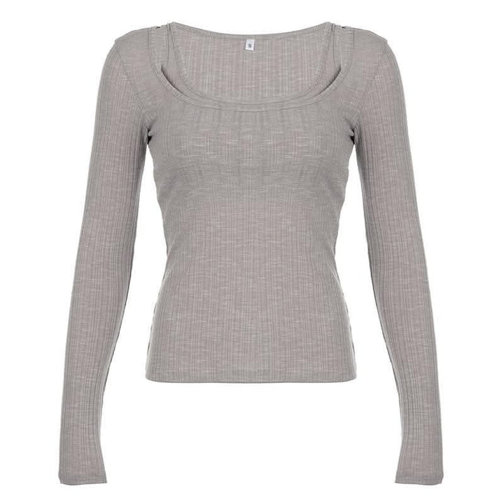 Long sleeve ribbed solid 2 piece top-final-sale  | Festival Outfits Women