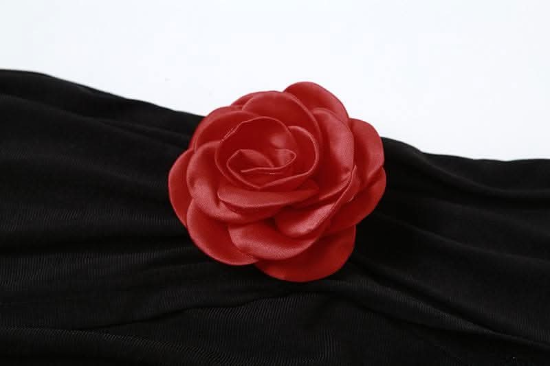 See through flower applique off shoulder ruched long sleeve top-final-sale  | Festival Outfits Women