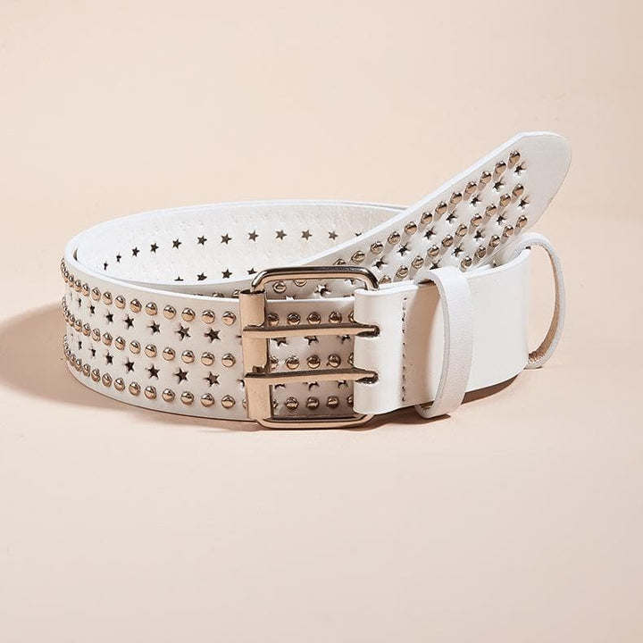 Rivet star PU leather adjustable belt  | Festival Outfits Women