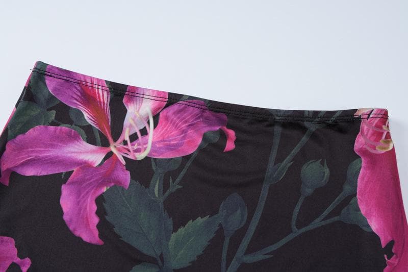 Siket ɗin siket na cami maxi mai siffar fure da wuya | Kayan Biki na Mata