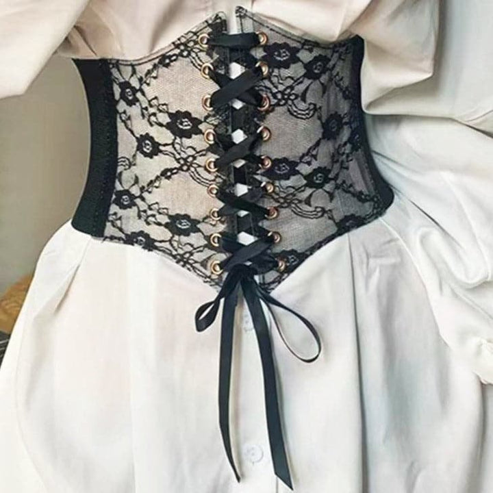 Lace up button patchwork corset  | Festival Outfits Women