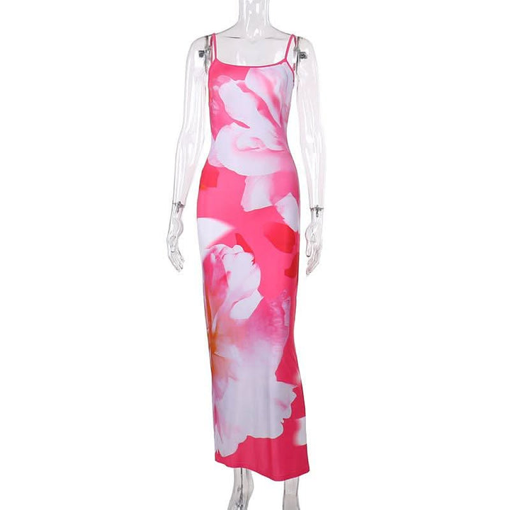 U neck flower print cami maxi dress  | Festival Outfits Women