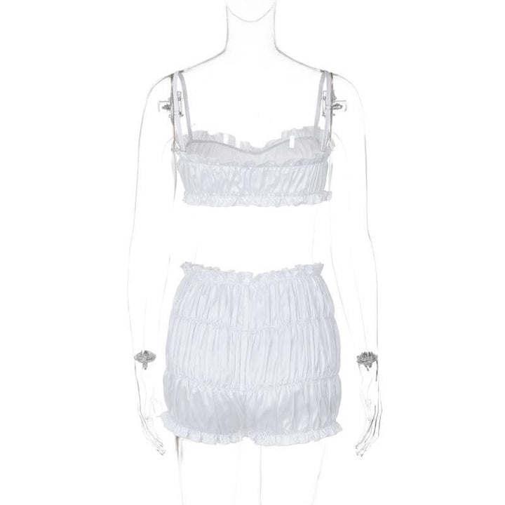 Smocked ruched solid cami pant set  | Festival Outfits Women
