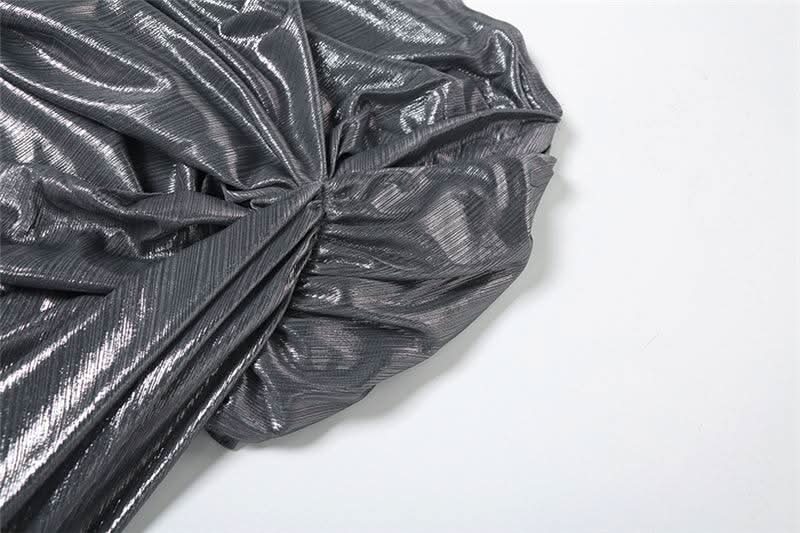 Metallic slit ruched maxi skirt  | Festival Outfits Women