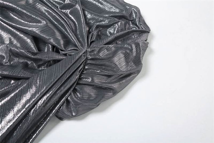 Metallic slit ruched maxi skirt  | Festival Outfits Women