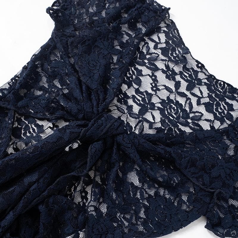 Lace mai gajeren hannu mai hanyoyi biyu | Kayan Biki na Mata