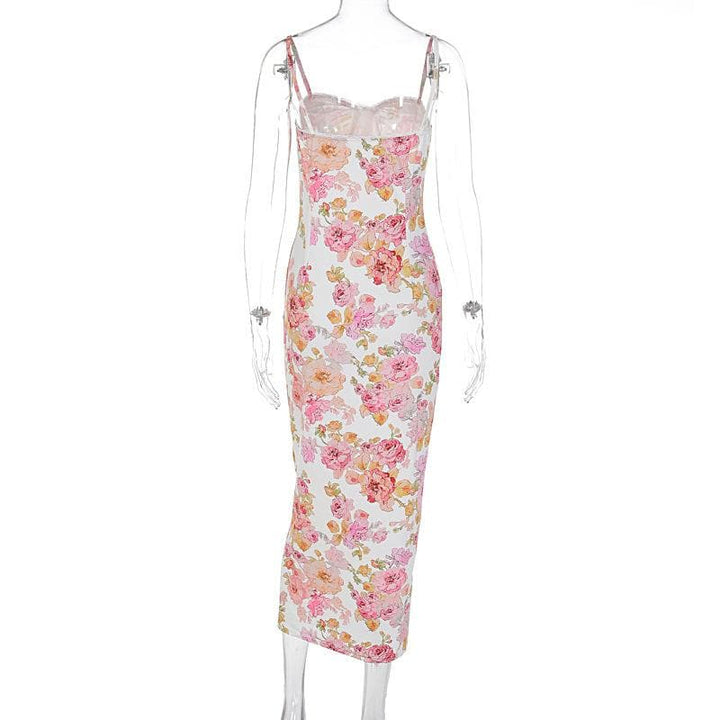 Sweetheart neck flower print cami maxi dress  | Festival Outfits Women