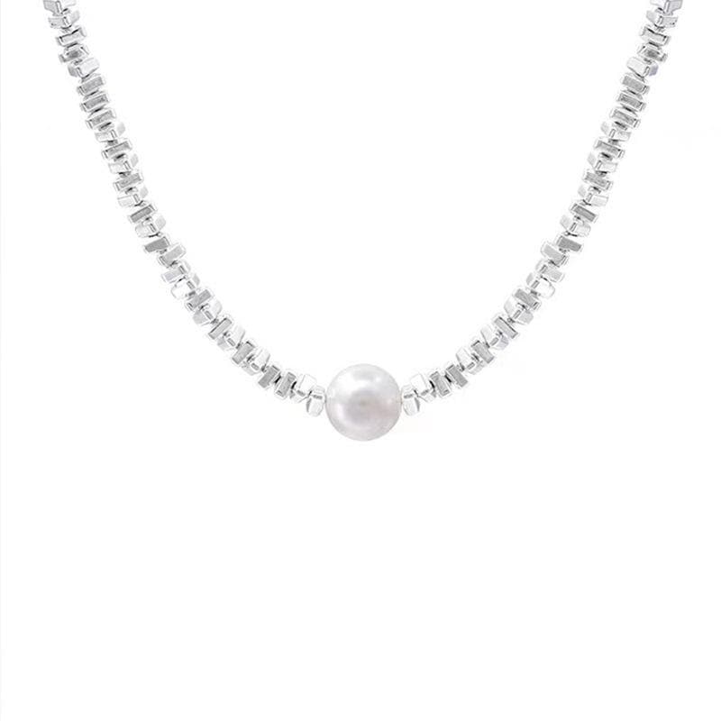 Beaded faux pearl chain necklace  | Festival Outfits Women