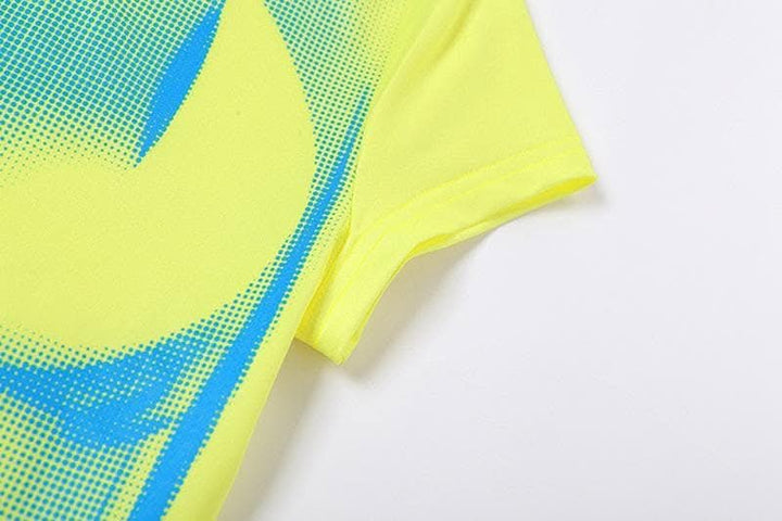 Body print contrast short sleeve crewneck crop top-final-sale