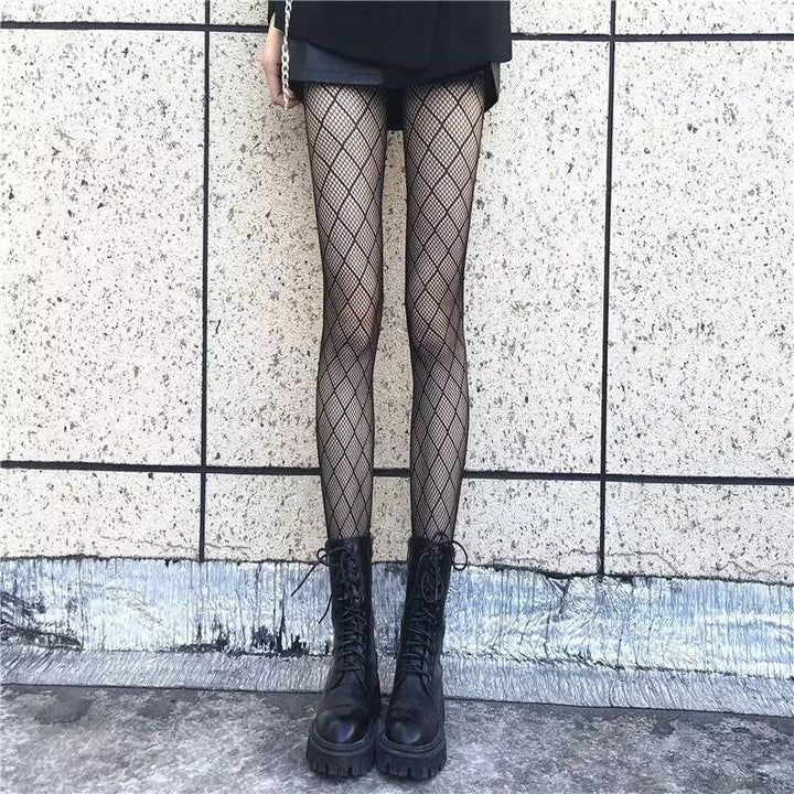 Diamond pattern fishnet tights  | Festival Outfits Women