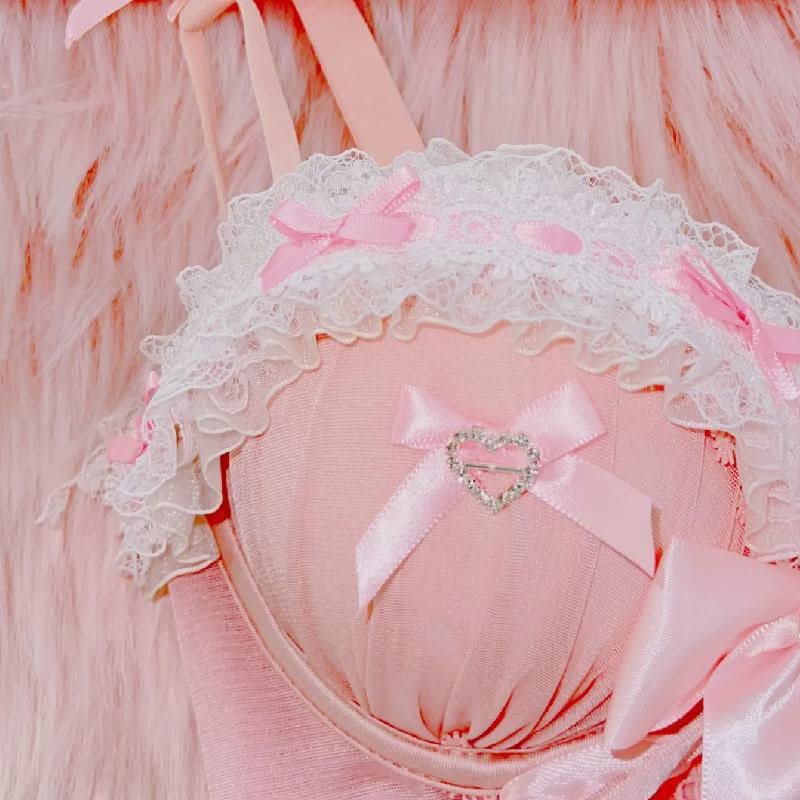 Bowknot lace up lace hem v neck cami top  | Festival Outfits Women