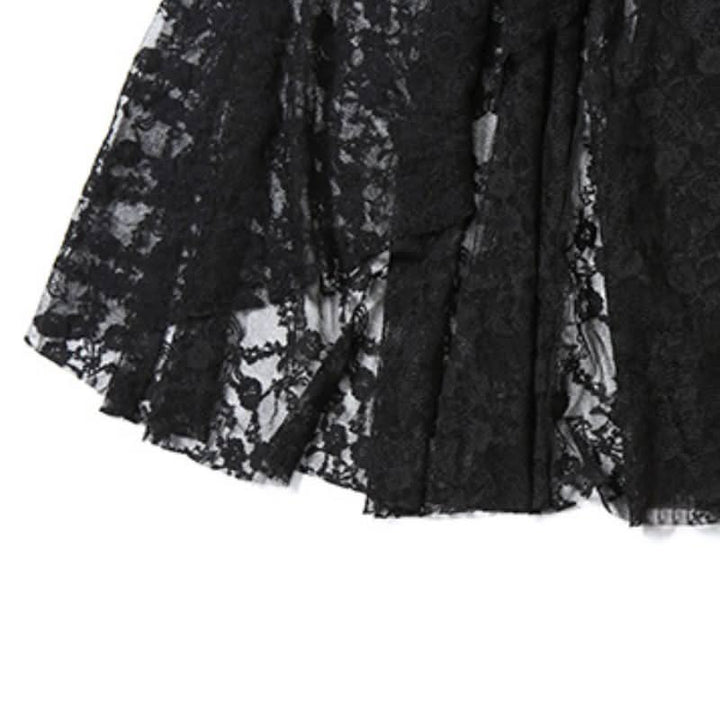 Irregular lace ruched solid cami maxi dress-final-sale