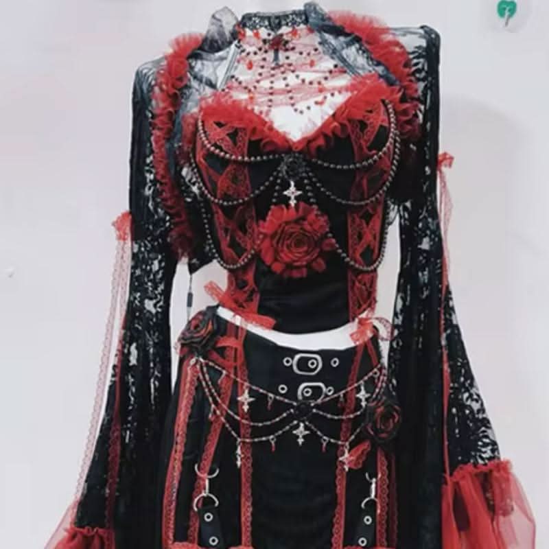 Long sleeve beaded flower applique ruffle top  | Festival Outfits Women