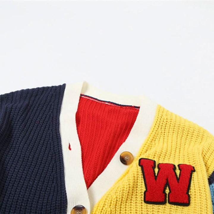 Long sleeve v neck button knitted contrast top  | Festival Outfits Women