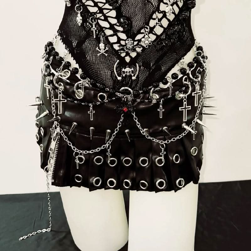 Halter hollow out beaded zip-up cut out top  | Festival Outfits Women