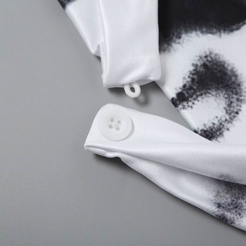 Halter button lace hem print backless top  | Festival Outfits Women-final-sale