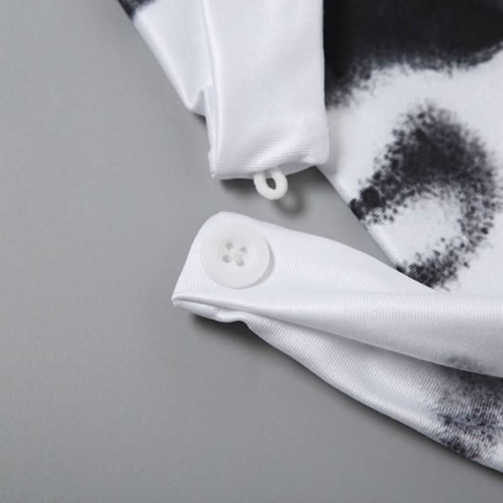 Halter button lace hem print backless top  | Festival Outfits Women-final-sale