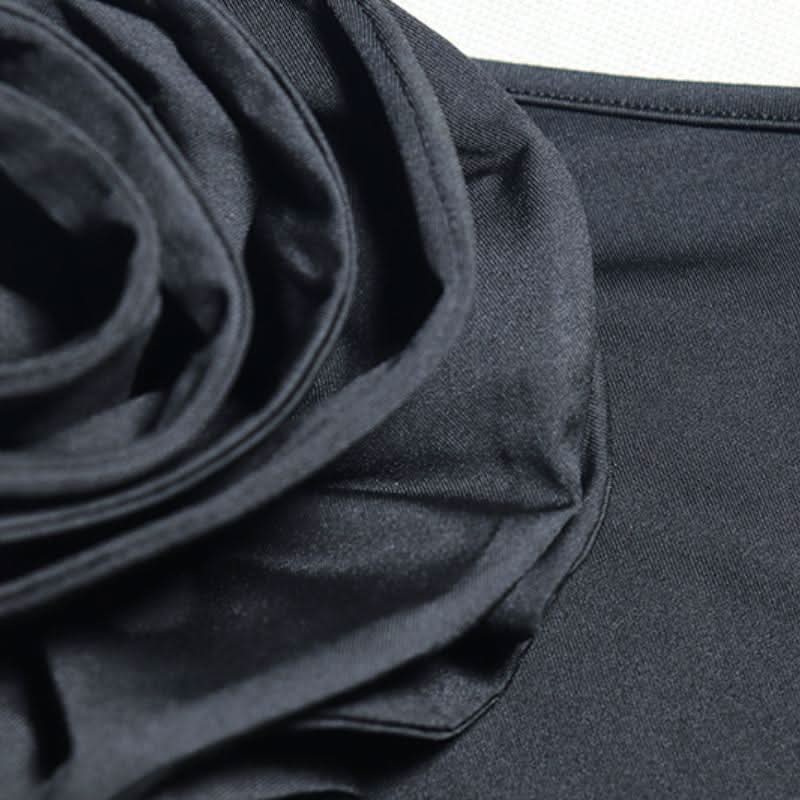 Irregular flower applique backless cami mini dress  | Festival Outfits Women