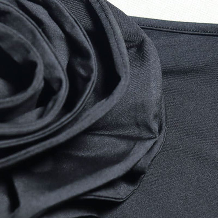 Irregular flower applique backless cami mini dress  | Festival Outfits Women