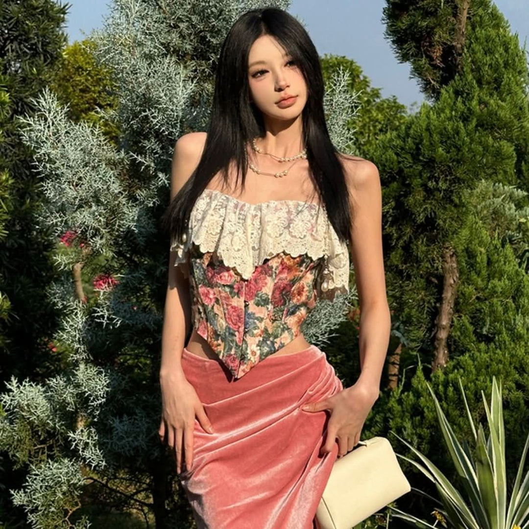 Abstract bustier backless tube top  | Festival Outfits Women