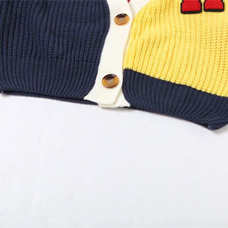 Long sleeve v neck button knitted contrast top  | Festival Outfits Women