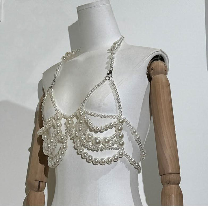 Halter hollow out beaded self tie cut out top  | Festival Outfits Women
