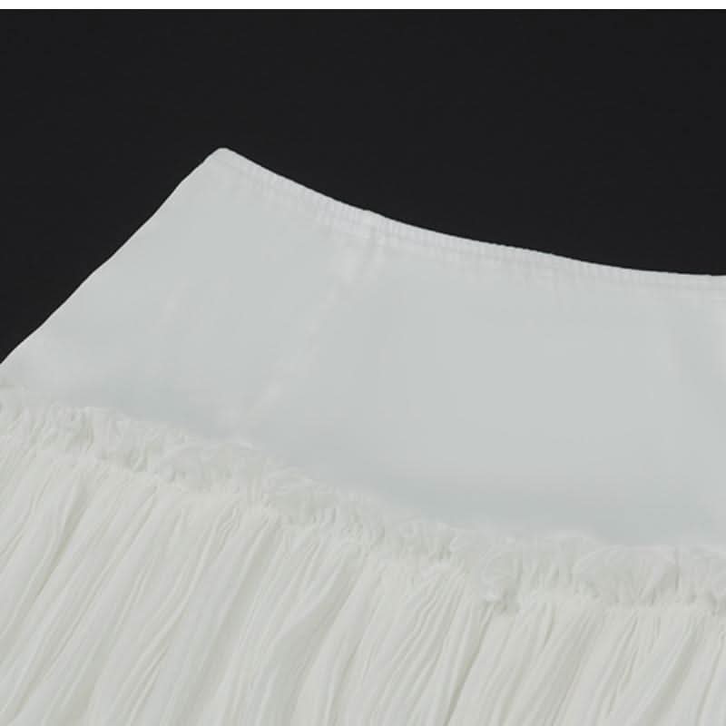 Ruched ruffle zip-up A line solid mini skirt  | Festival Outfits Women