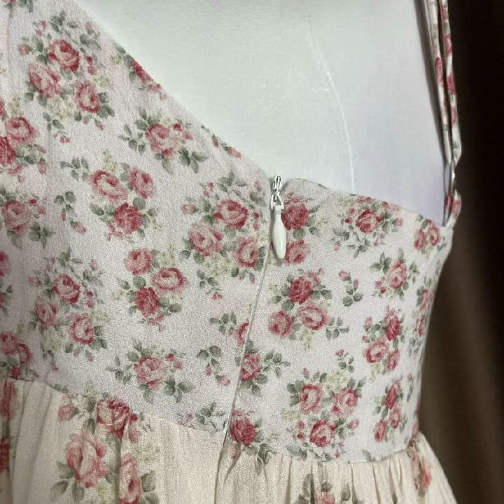 Flower print adjustable o ring zip-up cami mini dress  | Festival Outfits Women