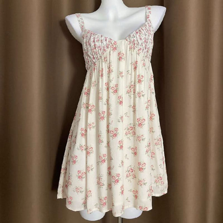 Flower print adjustable o ring zip-up cami mini dress  | Festival Outfits Women