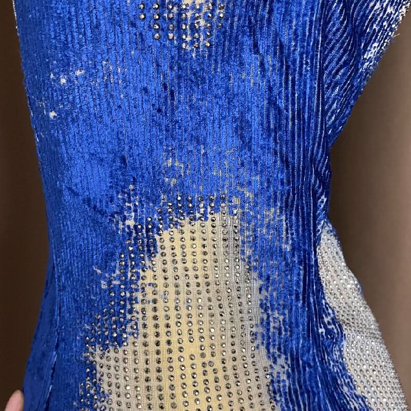 U neck beaded contrast zip-up cami maxi dress  | Festival Outfits Women