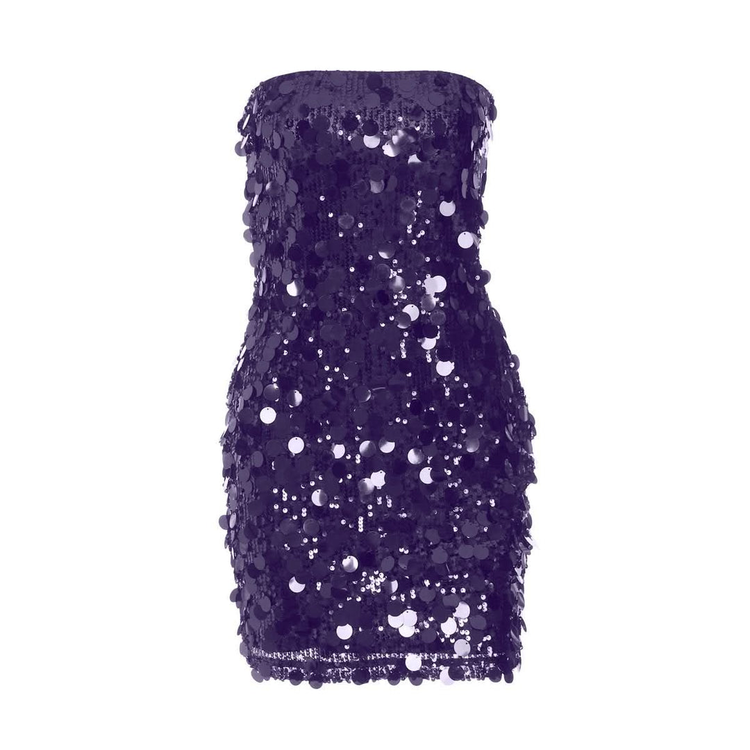 Glitter backless tube mini dress  | Festival Outfits Women
