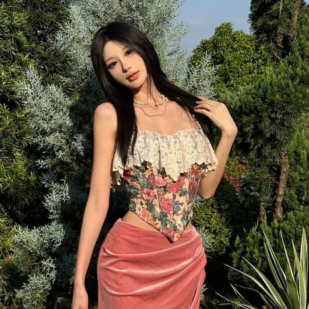 Abstract bustier backless tube top  | Festival Outfits Women