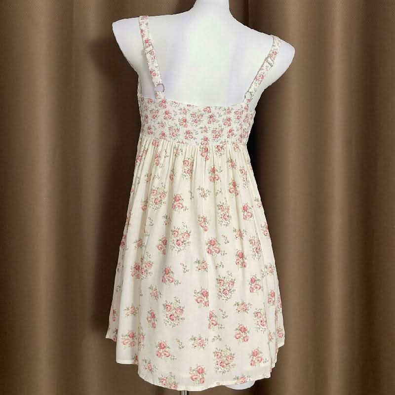 Flower print adjustable o ring zip-up cami mini dress  | Festival Outfits Women