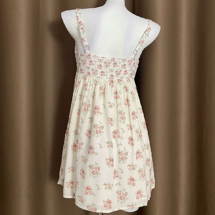 Flower print adjustable o ring zip-up cami mini dress  | Festival Outfits Women