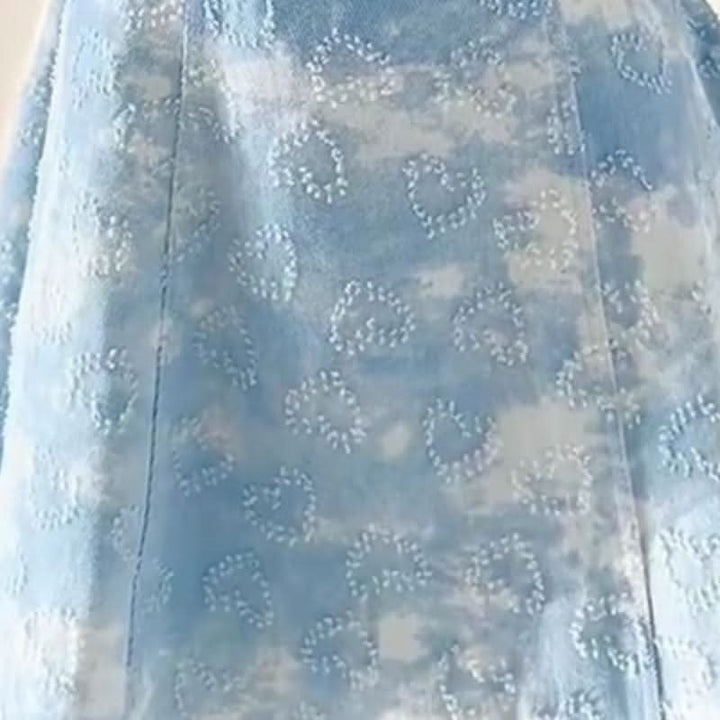 Beaded v neck denim contrast cami mini dress  | Festival Outfits Women