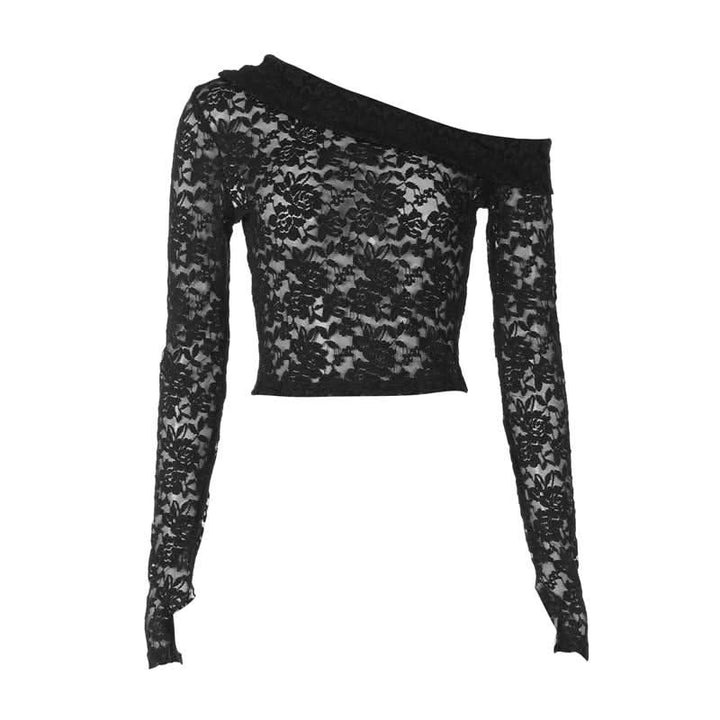 Off shoulder long sleeve lace top  | Festival Outfits Women