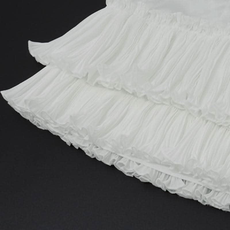 Ruched ruffle zip-up A line solid mini skirt  | Festival Outfits Women