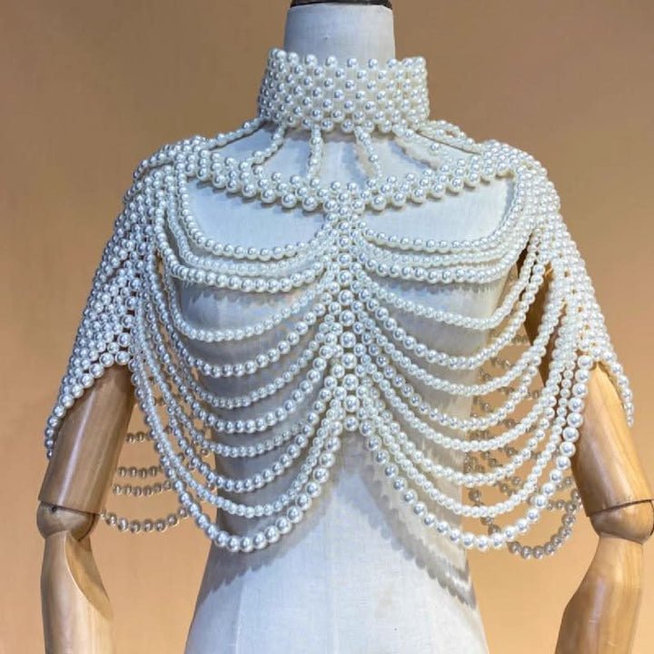 Beaded high neck hollow out metal chain cut out top  | Festival Outfits Women