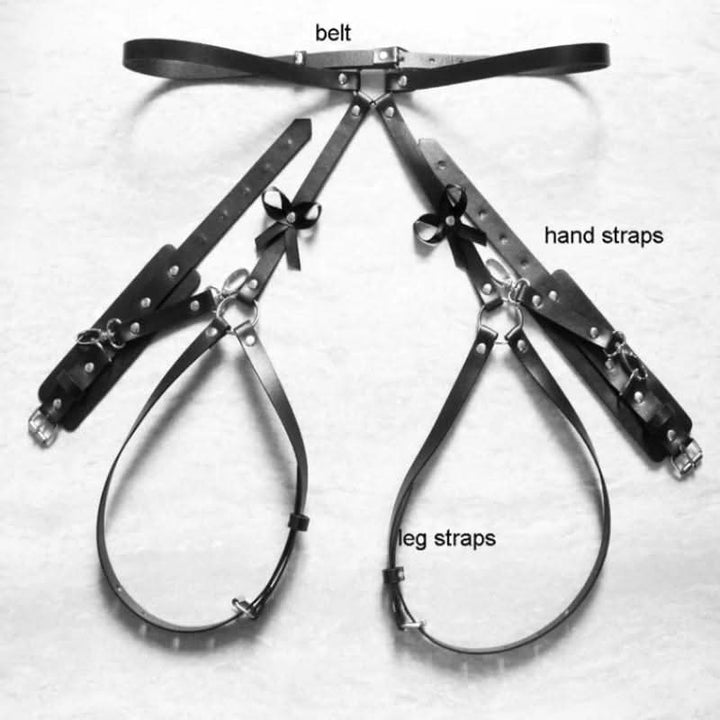 PU leather bowknot decor o ring garter belt  | Festival Outfits Women