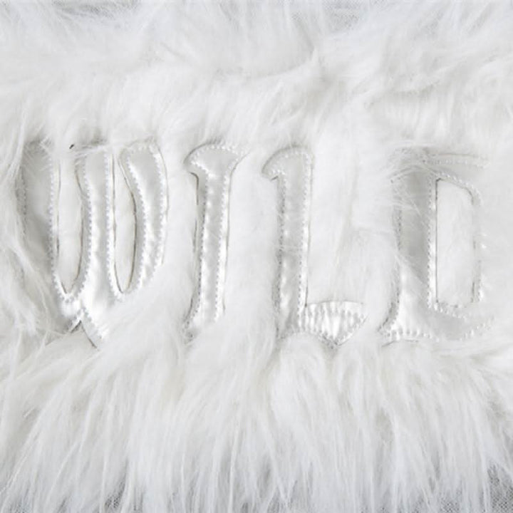 Long sleeve off shoulder feather letter embroidery top  | Festival Outfits Women